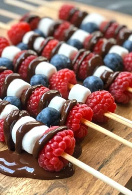 4th July Fruit Skewers with Chocolate Orange Sauce