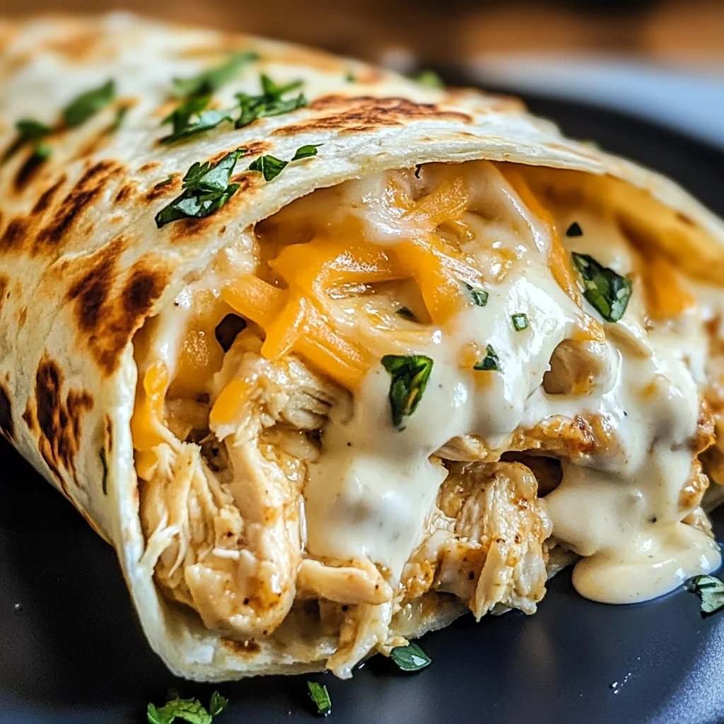 Cheesy Garlic Chicken Wraps
