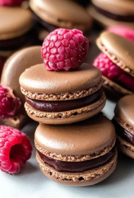Dark Chocolate Raspberry Macarons
