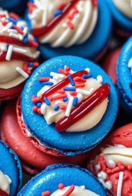 Red White and Blue Macarons