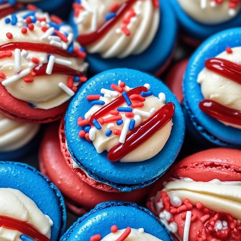 Red White and Blue Macarons