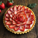Strawberry Rose Tart with Custard Cream