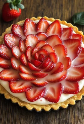 Strawberry Rose Tart with Custard Cream