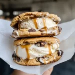 Vanilla Caramel Swirl Ice Cream Sandwiches