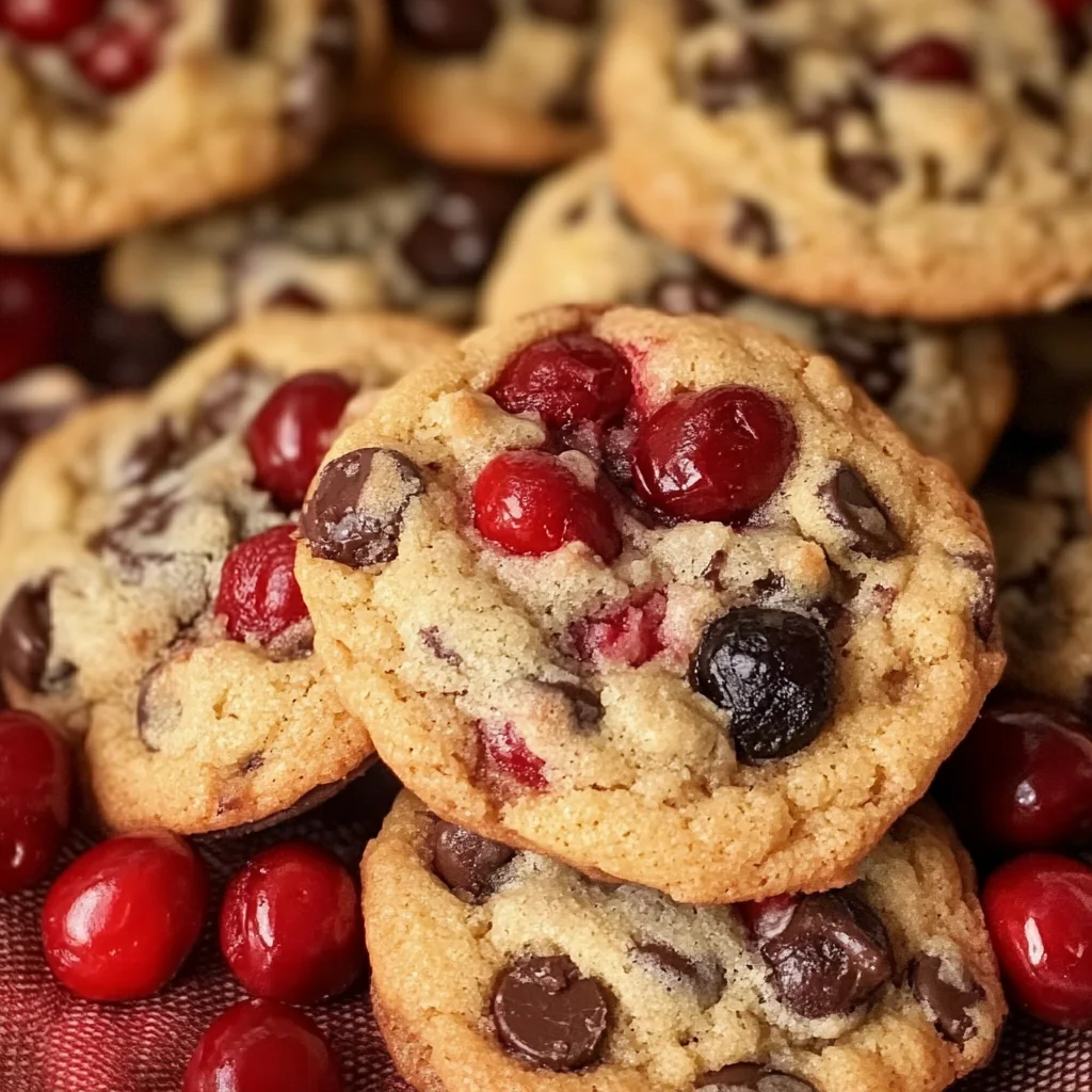 Cherry Chocolate Chip Cookies with Mocha Chips