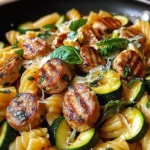 Chicken Sausages with Zucchini and Pasta Recipe
