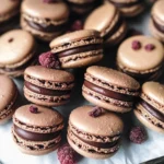 Dark Chocolate Raspberry Macarons