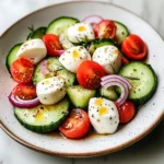 Fresh Cucumber Caprese Salad