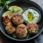 Greek Turkey Meatballs with Tzatziki Sauce