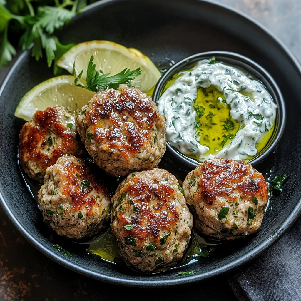 Greek Turkey Meatballs with Tzatziki Sauce