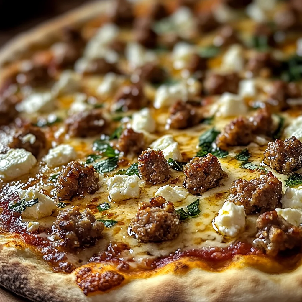 Hot Sausage Feta Honey Pizza