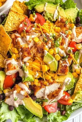 Loaded Chicken Taco Salad with Creamy Lime-Cilantro Dressing