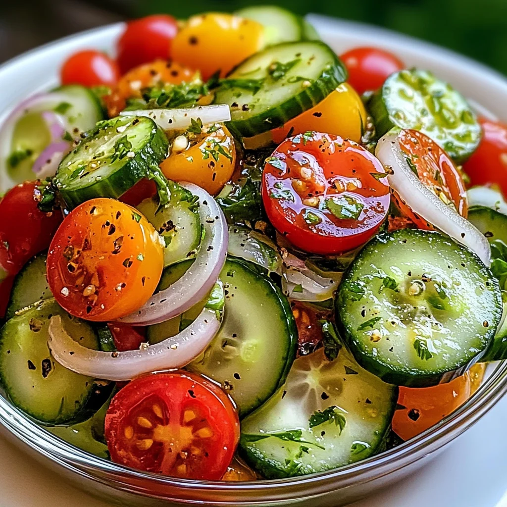 Marinated Cucumbers, Onions, and Tomatoes