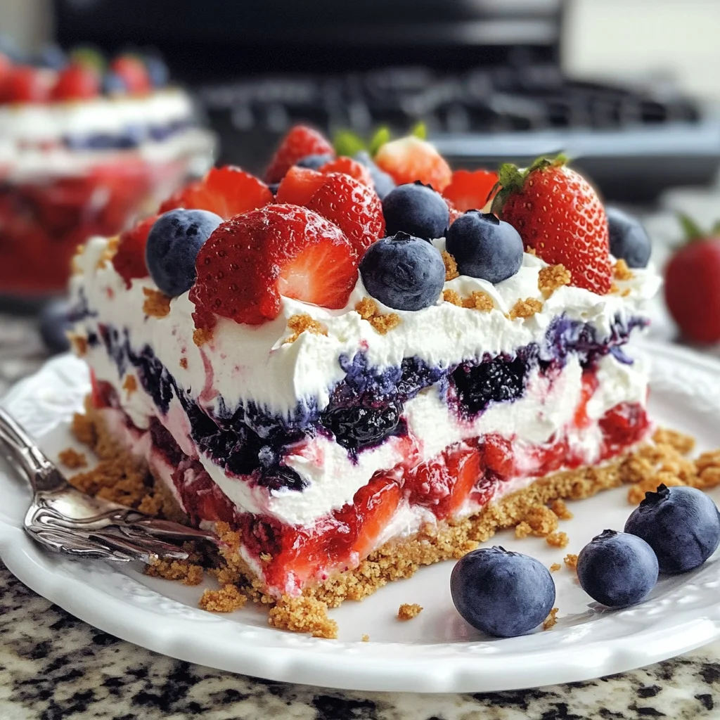 No Bake Summer Berry Lasagna