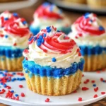 Red, White and Blue Mini Cheesecakes