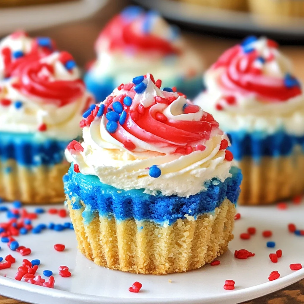Red, White and Blue Mini Cheesecakes