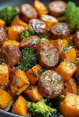 Sheet Pan Sausage and Sweet Potatoes with Honey Garlic Sauce