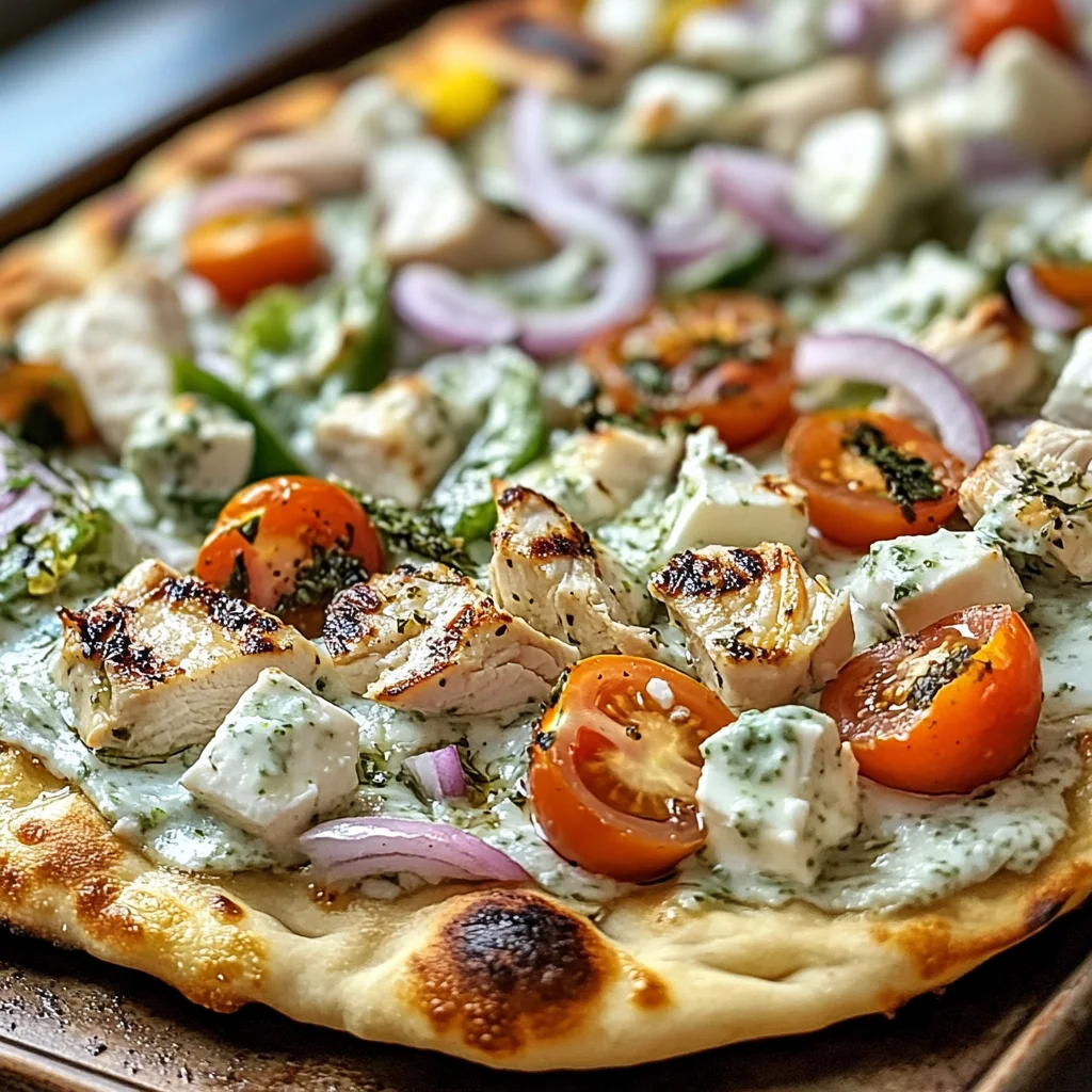Tzatziki Chicken Naan Pizza