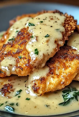 Crispy Parmesan Chicken with a Rich Garlic Sauce - Easy Dinner Idea