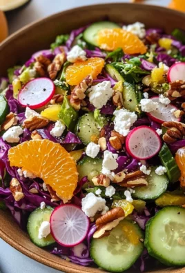 Crunchy Rainbow Salad with Citrus-Shallot Vinaigrette