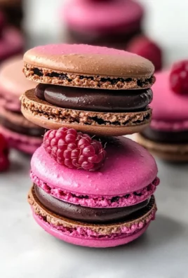 Dark Chocolate Raspberry Macarons