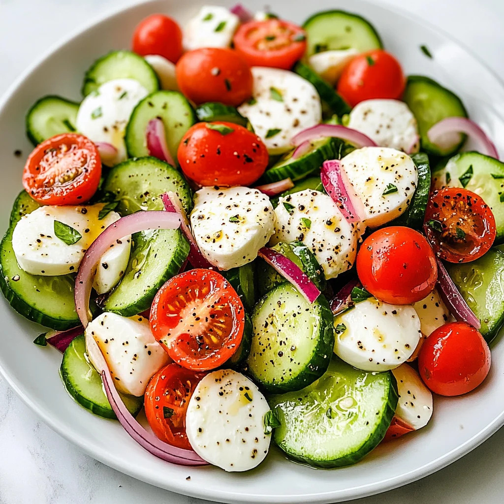 Fresh Cucumber Caprese Salad