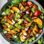 Grilled Peach Salad with Basil Vinaigrette