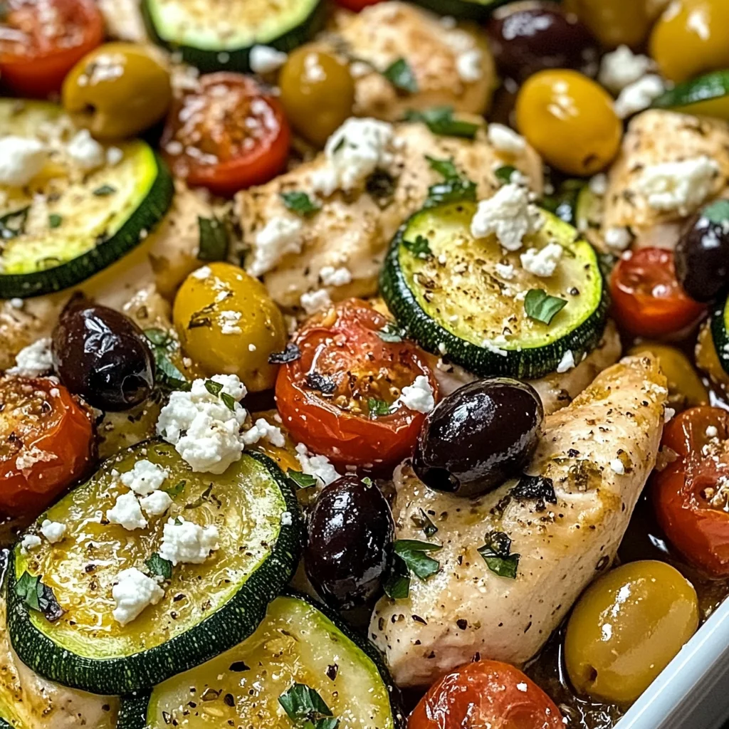 Mediterranean Chicken Zucchini Bake