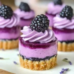 Mini Blackberry Lavender Cheesecakes