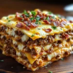 Parmesan Garlic Bacon Cheeseburger Lasagna Recipe