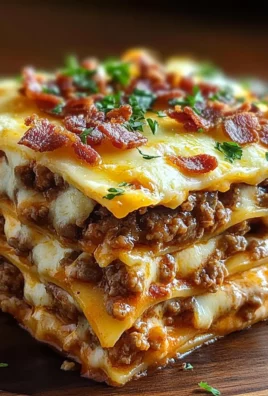 Parmesan Garlic Bacon Cheeseburger Lasagna Recipe