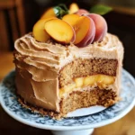 Peach Cake with Brown Sugar Frosting