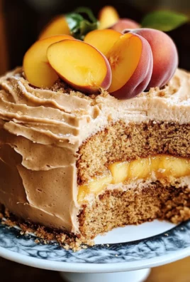 Peach Cake with Brown Sugar Frosting