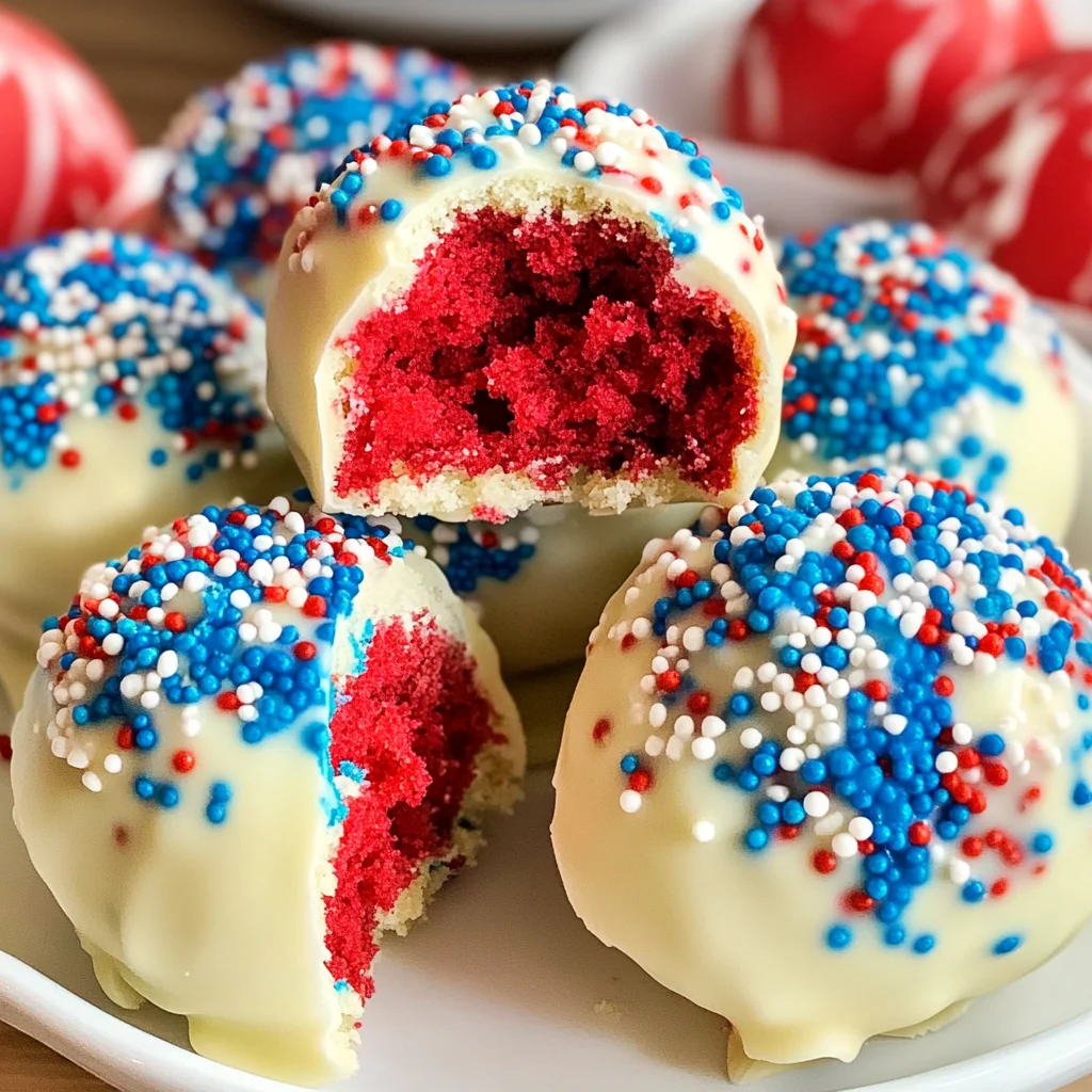 Red, White, and Blue Cake Balls