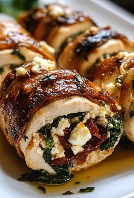 Rolled Up Chicken with Feta, Spinach, and Sun-Dried Tomatoes