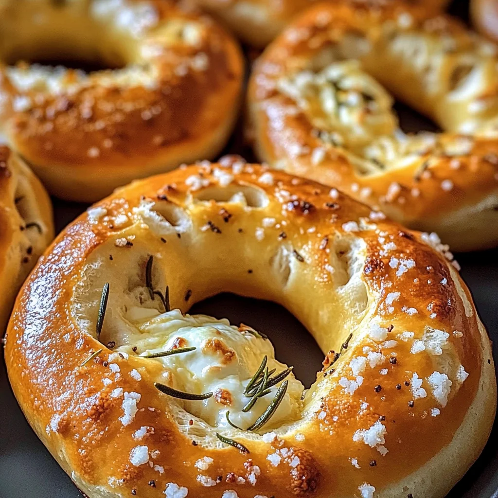 Rosemary Parmesan Pretzels with Mozzarella Filling
