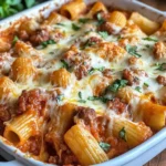 Spicy Italian Sausage Baked Rigatoni