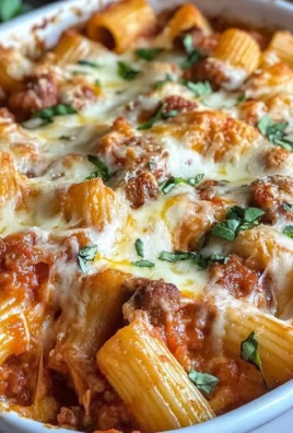 Spicy Italian Sausage Baked Rigatoni