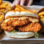 The Best Panbread with Crispy Chicken Burger