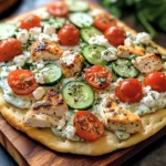 Tzatziki Chicken & Veggie Naan Pizza