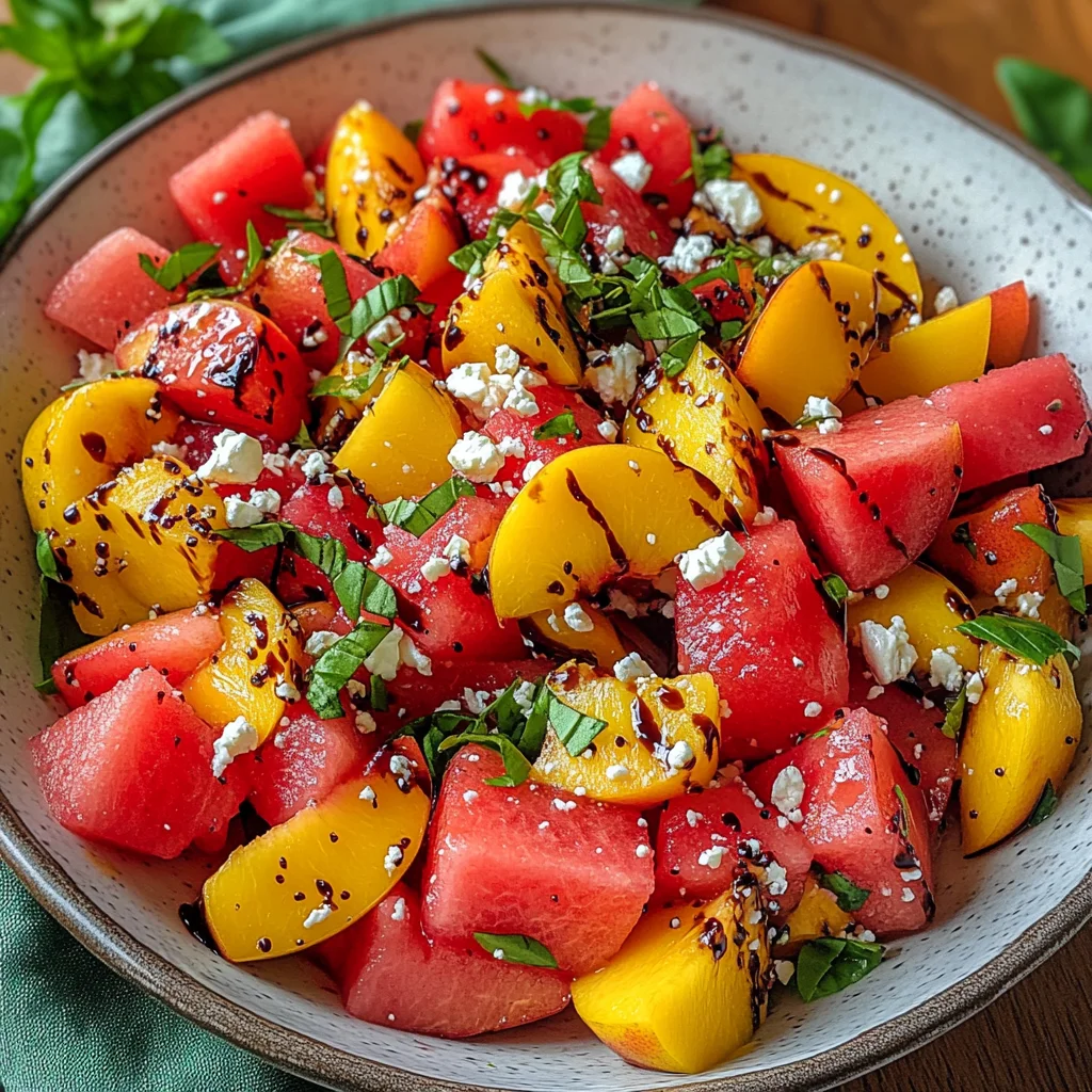 Watermelon Peach Salad – A Refreshing Gourmet Salad