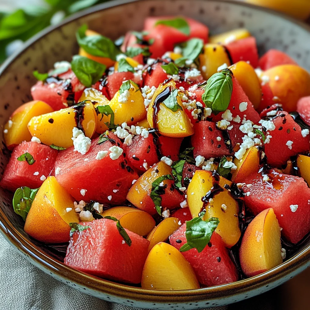 Watermelon Peach Salad – A Refreshing Gourmet Salad