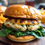 White Cheddar and Spinach Chicken Burgers Recipe