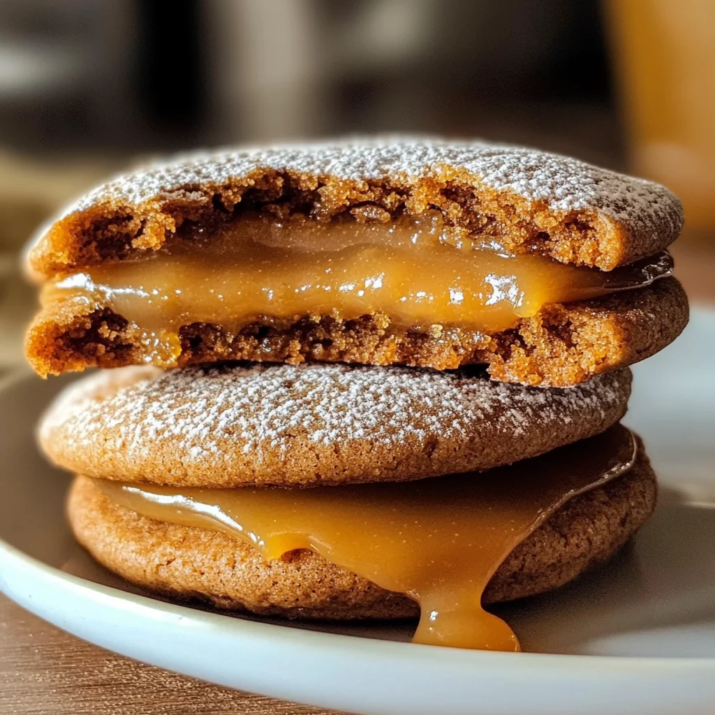 Apple Cider Whoopie Pie cookies with Caramel Filling