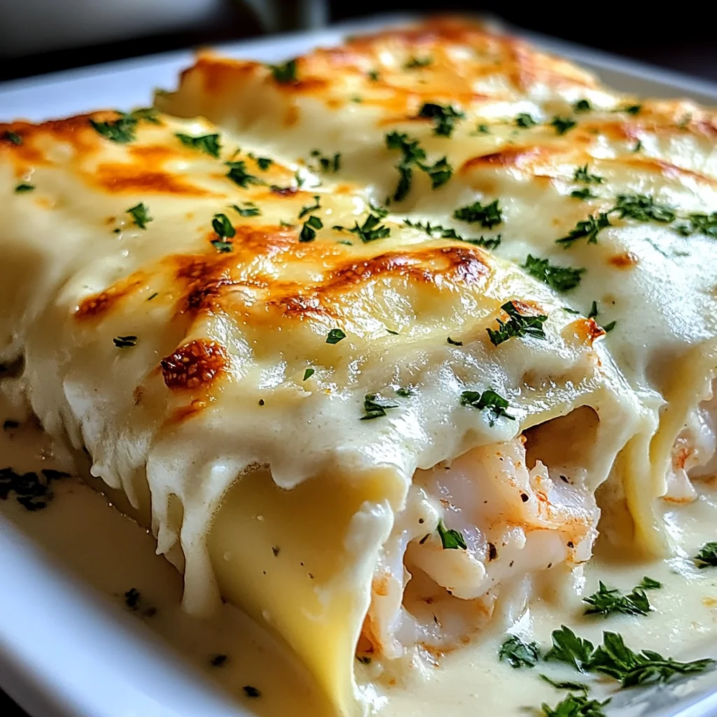 Dive into Decadence: Shrimp & Crab Alfredo Lasagna Roll-Ups You’ll Crave