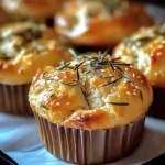Easy Garlic Rosemary Focaccia Muffins