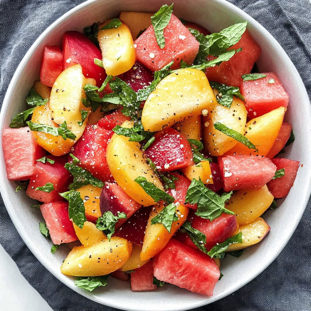 Easy Summer Peach Watermelon Salad