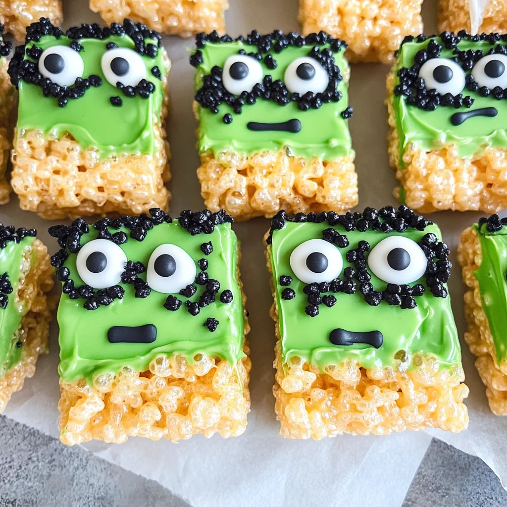Frankenstein Halloween Rice Krispie Treats