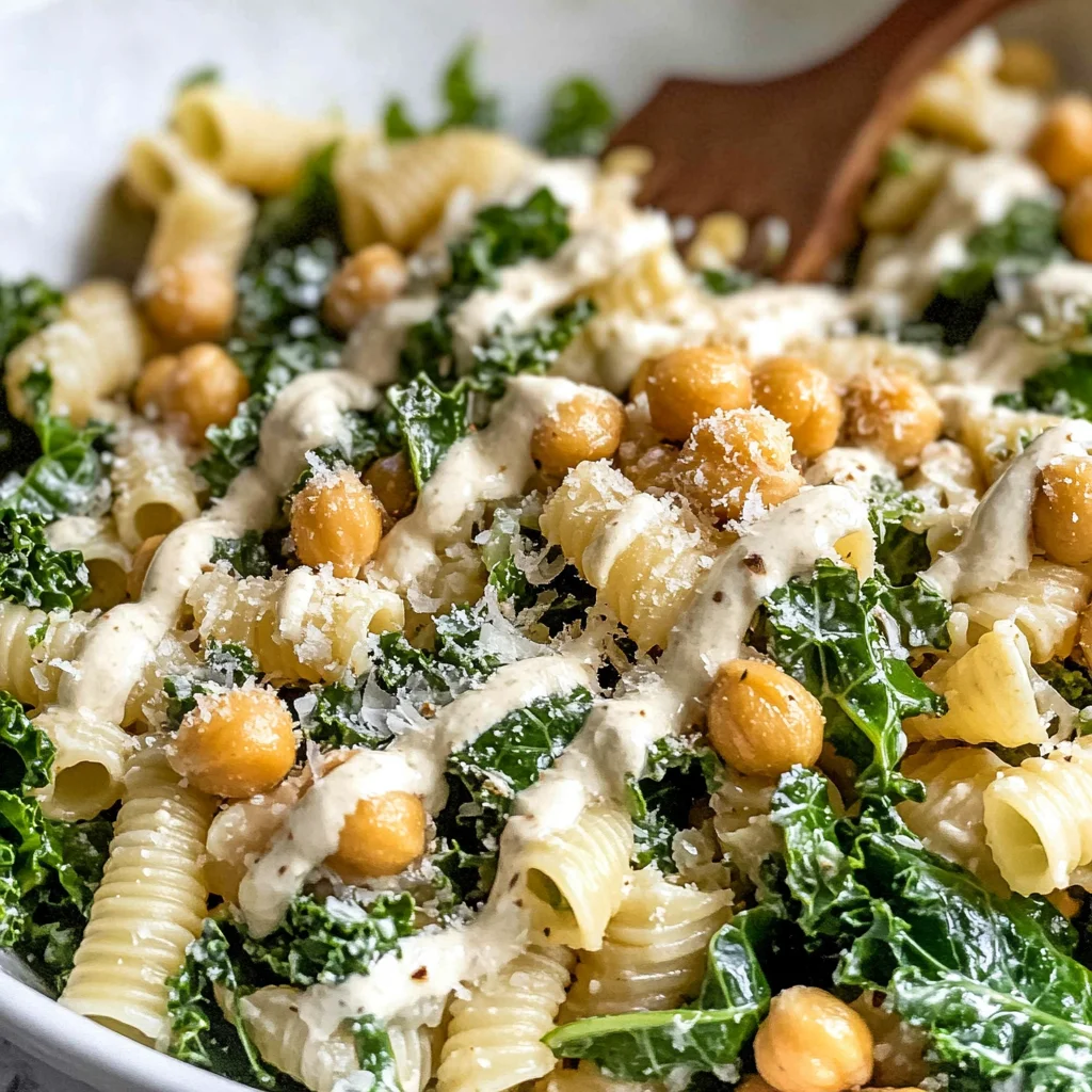 Kale Caesar Pasta Salad
