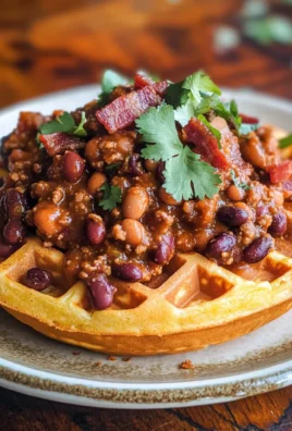 Maple Bacon Bourbon Chili On Cornbread Waffle